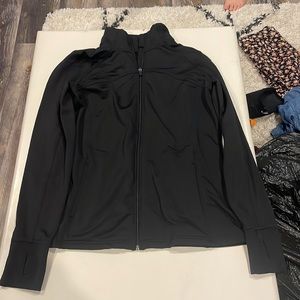 Black quarter zip athletic jacket